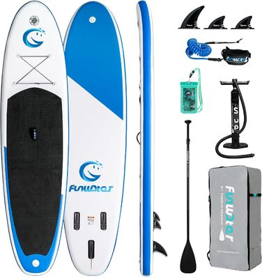 Надувна SUP-дошка FunWater з регульованим веслом, насосом, антиковзким EVA покриттям, страховочним шнуром і сидінням для дорослих SMILE