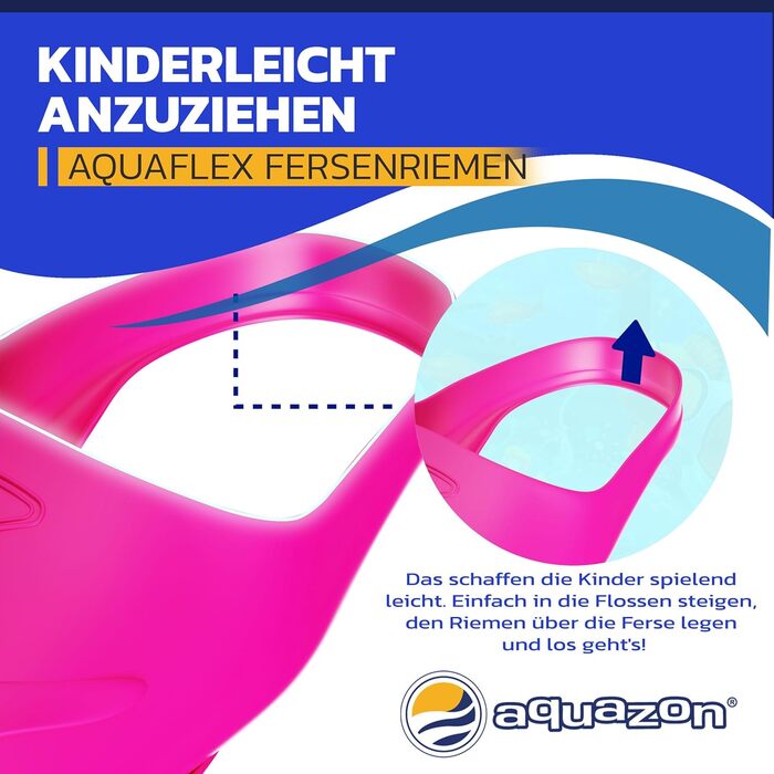 Дитячі ласти AQUAZON Joy для плавання і снорклінгу, легкі, супереластичний матеріал, рожеві, розмір 28-35