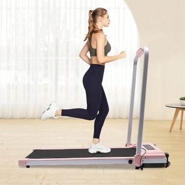 Електрична бігова доріжка складна Laufband, компактний Walking Pad 0,65–2 к.с., макс. 10 км/год, LED-дисплей, 20-дюймовий біговий ремінь, до 100 кг, для дому, офісу, спортзалу