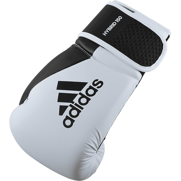 Боксерські рукавички adidas Hybrid 150 для боксу, кікбоксингу та ММА, універсальні, для чоловіків і жінок, різні ваги, чорні/білі