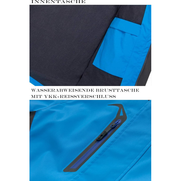 Чоловіча демісезонна куртка Softshell з капюшоном, водонепроникна вітрівка для походів, кемпінгу та активного відпочинку (Синя, L)