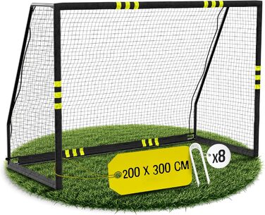 Ворота для футболу Friedo дитячі, 120x180, 160x240, 200x300 см, CE-сертифіковані, нержавіючі, стійкі до погодних умов, для саду, з міцною основою, преміум-якість, сітка не рветься, для гри на вулиці (XL 200x300 см)