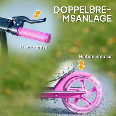 AIYAPLAY Scooter Дитячий складаний дитячий самокат з регульованою висотою керма, 2 колесами, що світяться, ручним гальмом і заднім гальмом Самокат Самокат для 3-8 років Діти рожеві | Аосом