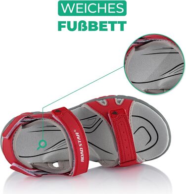 Трекінгові сандалії Fusskleidung для жінок та чоловіків, легке літнє взуття з міцною прогумованою підошвою, червоно-сірі, розмір 39 EU