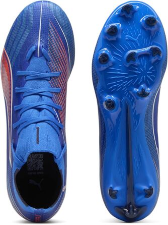 Жіночі футбольні бутси PUMA Ultra 6 Match+ FG/AG, розмір 40 EU, кольори: блакитний, білий, червоний