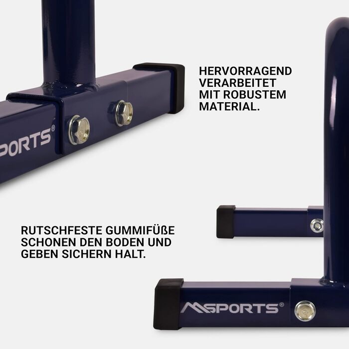 Паралелетки для віджимань MSports Low Fitness - професійні, блакитні, 60x35x29 см