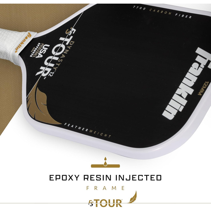 Franklin Sports Pro Pickleball Paddel FS Tour Featherweight – Легка ракетка для піклболу з карбоновим покриттям, схвалена USA Pickleball