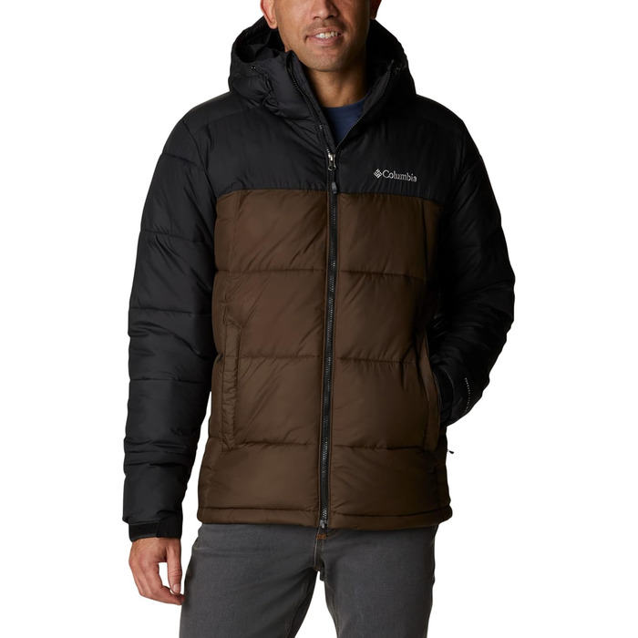 Куртка Columbia Pike Lake Hooded чоловіча, оливково-чорна, XL - тепла степлена куртка з капюшоном
