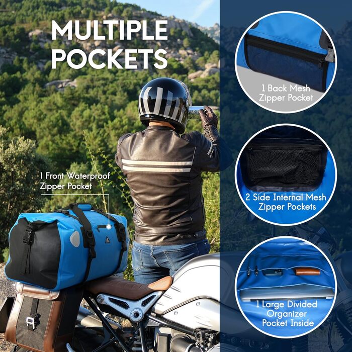 Водонепроникний рюкзак Dry Bag 50L | Сумка-мішок для подорожей, кемпінгу, SUP, каякінгу, блакитний
