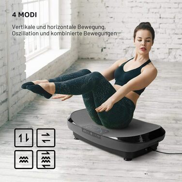 Віброплатформа Klarfit Vibe 4DX Pro професійний тренажер для всього тіла, 300 Вт, 4D-режим TripleMotor, робоча поверхня 71,5x43,5 см, сірий/чорний