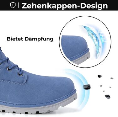 Зимові черевики Mishansha для чоловіків та жінок. Теплі, з підкладкою, зимові чоботи для активного відпочинку. Розміри 36-48 EU, колір блакитний.