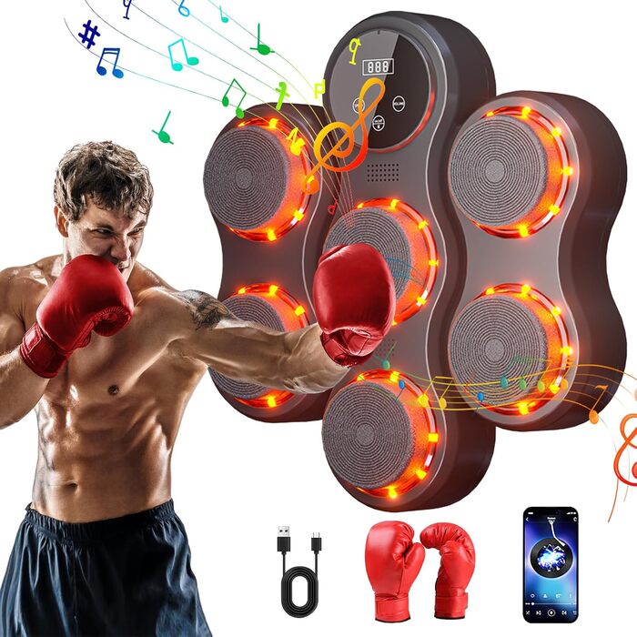 Музичний бокс для боксу з LED, Bluetooth, 9 режимів, 5 рівнів гучності, для дорослих і дітей