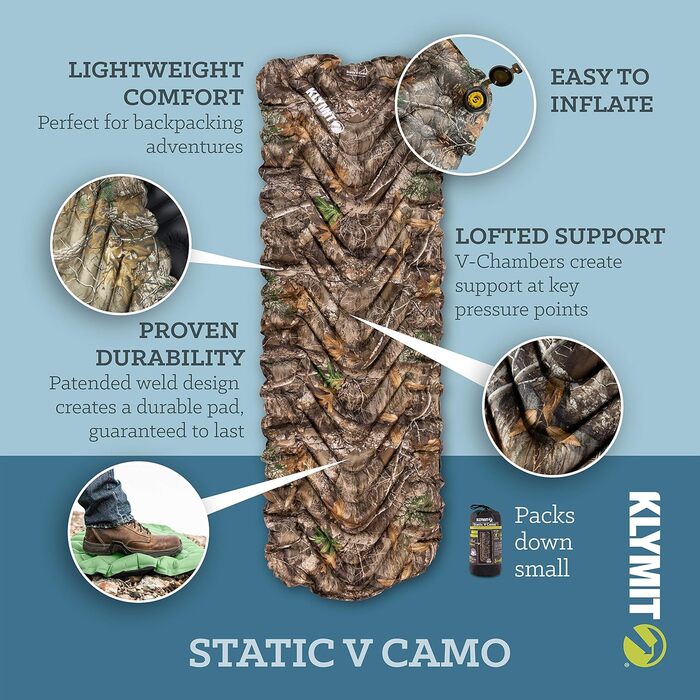 Каремат Klymit Static V Real Tree Edge 2020 - туристичний килимок для сну