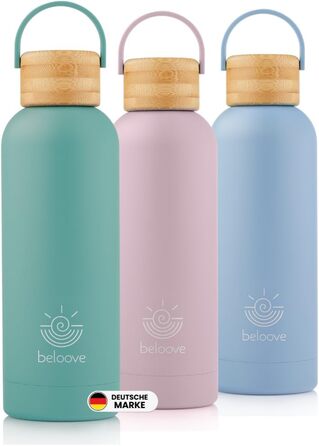 Термос-бутилка beloove з нержавіючої сталі, BPA-free, подвійні стінки, герметична, для газованої води, стійке до подряпин покриття, 500/750 мл