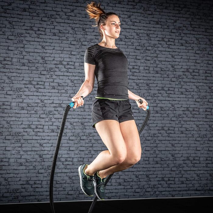 Тренувальна скакалка aerobis Battle Jump Rope 3м, важка, 30 мм – для силової витривалості, схуднення та фітнесу