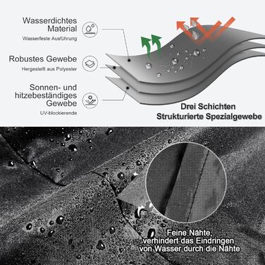 Водонепроникна захисна накидка для мотоцикла LIHAO - зимова, 245x105x125 см