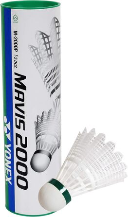 М'ячі для бадмінтону Yonex Mavis 2000, нейлон, зелені, 6 шт.