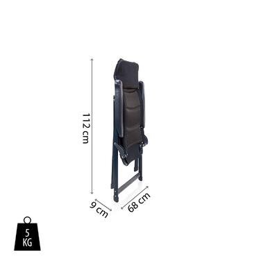 Кемпінг стілець Campart Livorno з підлокітниками, широке сидіння, 7 положень, CH-0672