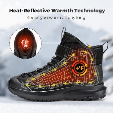 Зимові чоботи чоловічі FitVille широкі з клямками, неслизькі, теплі, для активного відпочинку, розмір 40-50 (46 EU X-широкі, чорні)