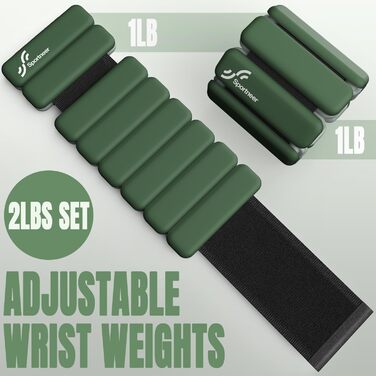 Набір обтяжувачів для ніг Sportneer 2 шт. (0,5 кг та 1 кг) для йоги, танців, аеробіки (0,5 кг*2, темно-зелений)