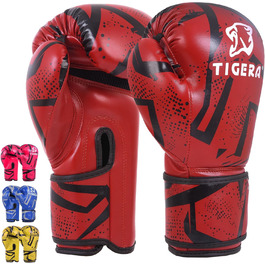 Дитячі боксерські рукавички Tigera 8oz червоні для кікбоксингу, муай-тай, тренувань, спарингу, хлопчиків і дівчаток