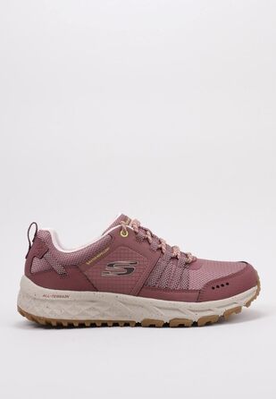 Жіночі туристичні черевики Skechers Escape Plan (35 EU, Маув, Шкіра, Сітка, Жовті акценти)