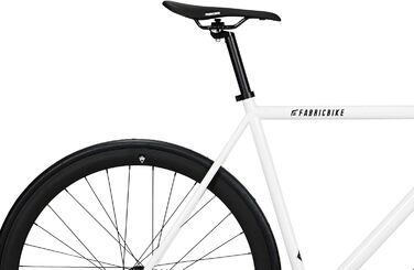 Велосипед FabricBike Original Pro Hi-Ten сталь, фікс, сингл-спід, міський, 8 кольорів, 3 розміри, 10,45 кг, Pro White & Matte Black, L-58 см