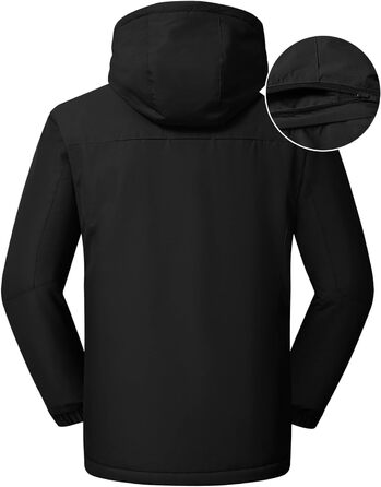 Чоловіча лижна куртка Rdruko, водонепроникна, з утепленим флісом, капюшон, для активного відпочинку в горах (чорний, S)