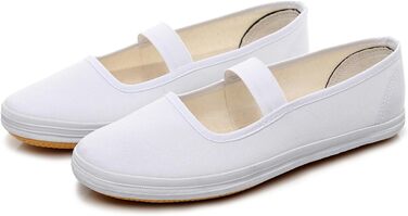 Жіноче взуття для бойових мистецтв: тай-чі, кунг-фу. Легкі повсякденні кеди з канвасу для тренувань. Розмір 42 EU, білий колір