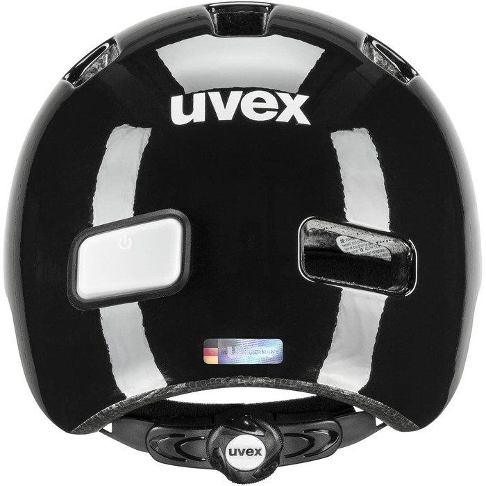 Дитячий велосипедний шолом Uvex HLMT 4 Reflexx, легкий, з LED-підсвіткою, індивідуальне регулювання розміру, 55-58 см, чорний