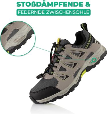 Водонепроникні трекінгові черевики для жінок та чоловіків, Trail Running, сіро-зелені (40 EU)