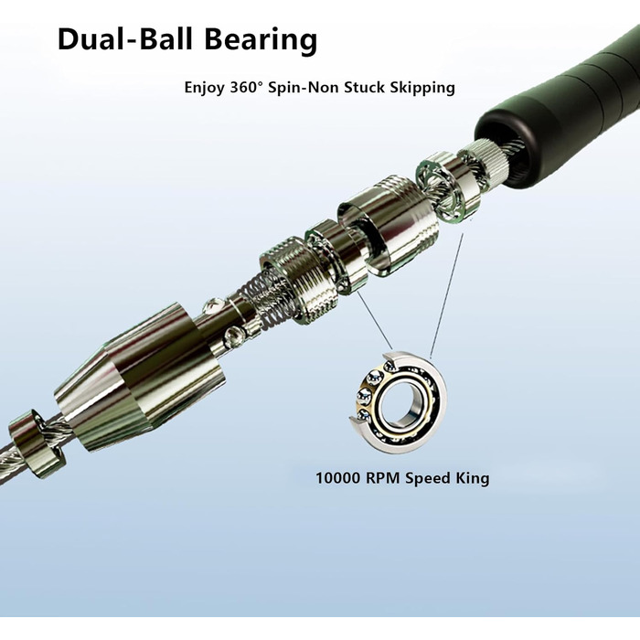 Стрибкове канат для боксу та CrossFit преміум-якості, без заплутування, самозатягування, без гвинтів, чорний