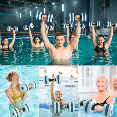 Гантелі водні Sportneer 2 шт. блакитні, для аквафітнесу, аквааеробіки та аквабігу, з пінопласту EVA