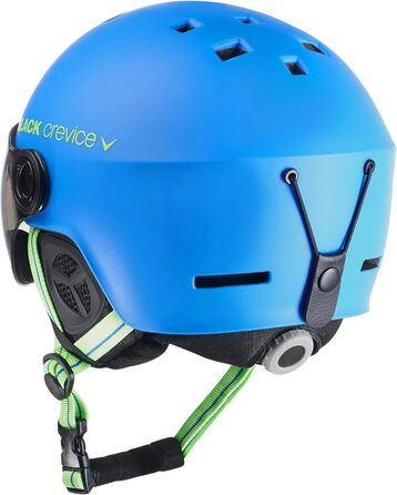 Шолом гірськолижний BLACK CREVICE Gstaad з візором (пілотський стиль) | Полікарбонат | Дихаючий | Регульований розмір | Для чоловіків та жінок