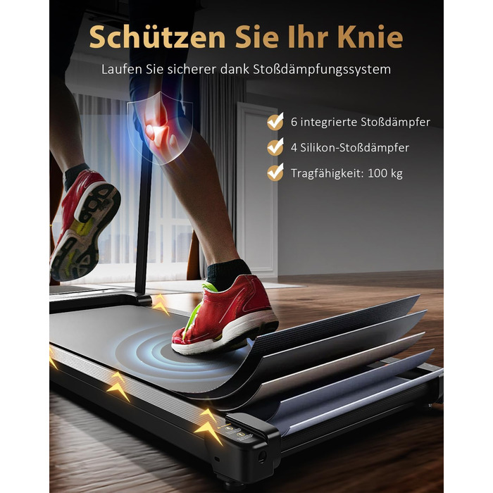 Біговий доріжка для дому Walking Pad - складаний електричний біговий доріжка зі столом для офісу. Тиха, компактна, 10 км/год, чорний.