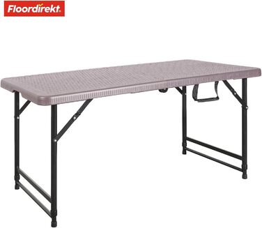 Зручний розкладний садовий стіл Floordirekt Saga 120x60 см - для тераси, балкона, кемпінгу