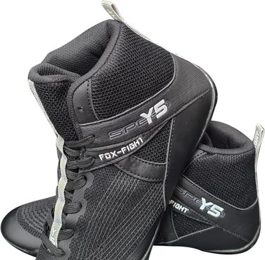 FOX-FIGHT Y5: Боксерські та спортивні кросівки для боротьби, фітнесу та бодібілдингу (39 EU, Чорний, Сірий)