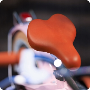 Дитячий велосипед 16 дюймів з бічними колесами та кошиком, рожевий