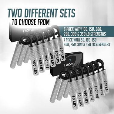 Набір металевих ручок Logest для тренування рук, 45.4-158.8 кг, 6 шт., з подарунковою коробкою, протиковзні, міцні, для дому
