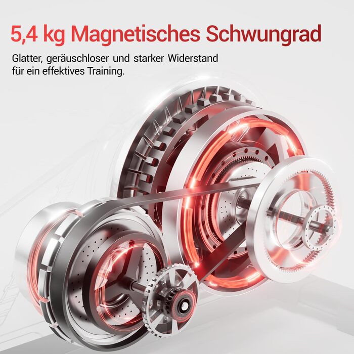 Крос-тренажер CURSOR для дому з 16 рівнями опору, ультратихий магнітний еліпс, довжина кроку 40 см, датчики пульсу, LCD-дисплей, вантажопідйомність 159 кг, помаранчевий