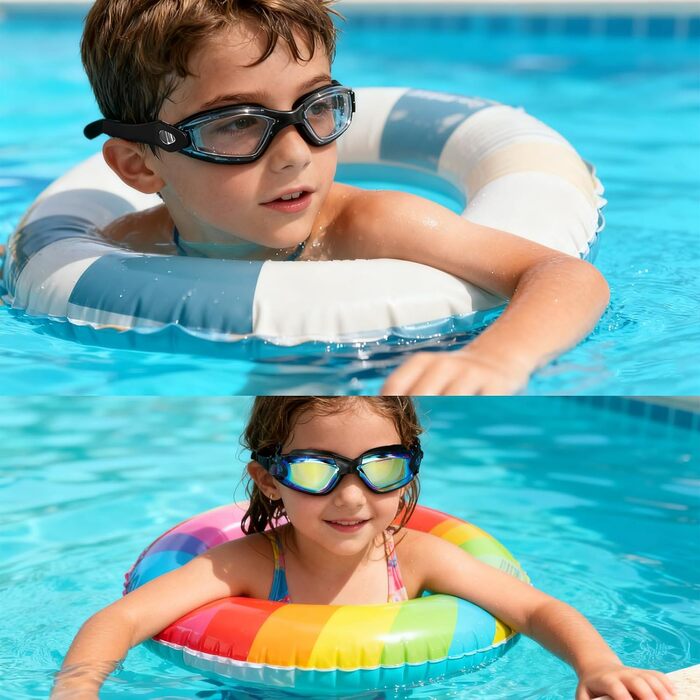 Окуляри для плавання дитячі та дорослі Aqua&Klar: антизапар, захист від УФ, дзеркальні