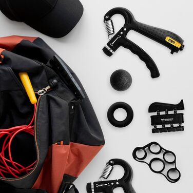 Регульований тренажер для рук Handtrainer з опором 4,5–59 кг, чорний. Для розвитку м'язів, реабілітації та зняття стресу