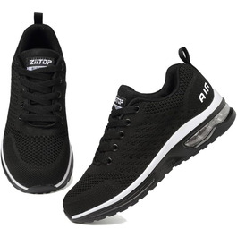 Жіночі кросівки для бігу та фітнесу: зручні, дихаючі, з амортизацією, розмір 40 EU, чорно-білі