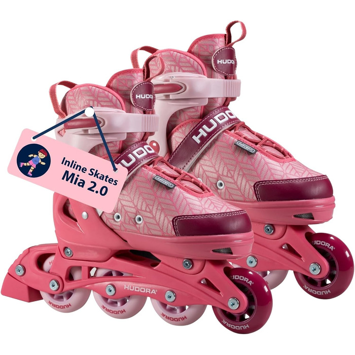 Інлайнери Hudora Mia / Leon 2.0 - ролики для дітей, підлітків та дорослих, регульовані, розміри 37-40