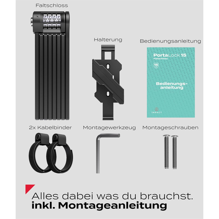 IMPACT® FlexLock 15 - Преміум складне велозамкe з високим рівнем безпеки. Довжина 120 см, витримує до 1,5 тонни. Замок з ключем/кодом.