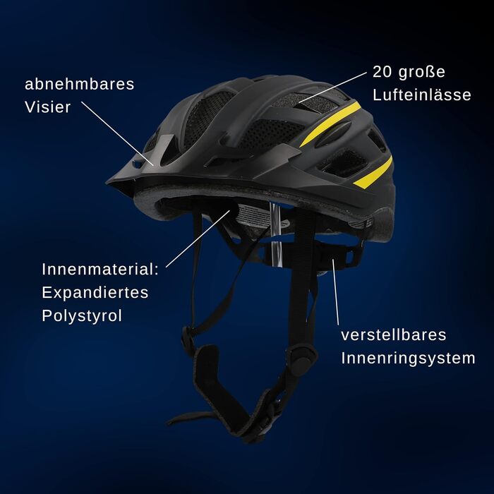 Велошолом FISCHER Urban Lano S/M 52-59 см, унісекс, чорний-жовтий