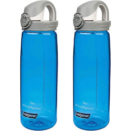 Набір з 2 пляшок для води Nalgene OTF 0,65 л, синьо-сіро-білий, з іменною гравіруванням