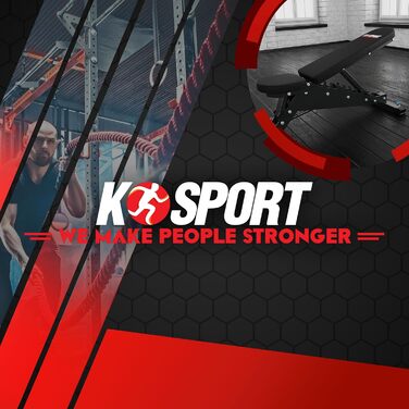 K-Sport BLACK LINE універсальна лавка для жиму, багатофункціональна, регульована, преміум, витримує до 350 кг