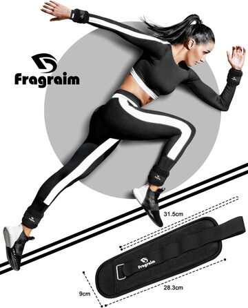 Ваги для ніг та рук Fragraim (2 шт.): 0.5 кг, 1 кг, 1.5 кг, 2 кг, 2.5 кг, 3 кг, 5 кг - для фітнесу, бігу, гімнастики, залізні