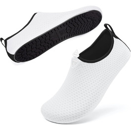 Водні черевики для плавання та відпочинку на пляжі: жіночі та чоловічі, розмір 39 EU, білі, принт сніжинки